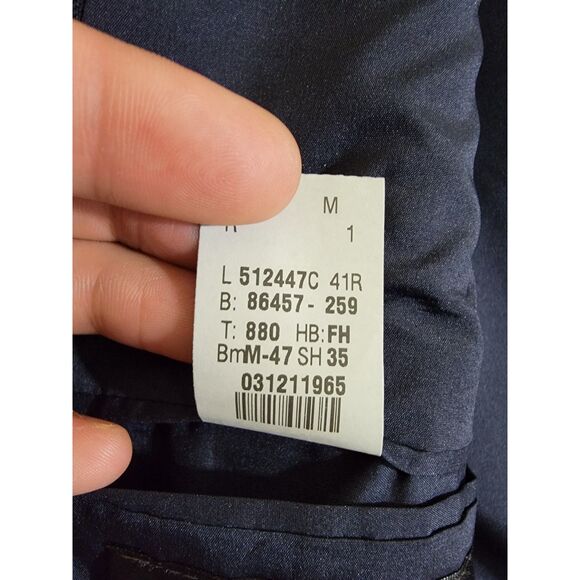 Lauren Ralph Lauren Men's Navy Wool Pinstripe Two Button Blazer Suit Jacket- 41R - Picture 8 of 11